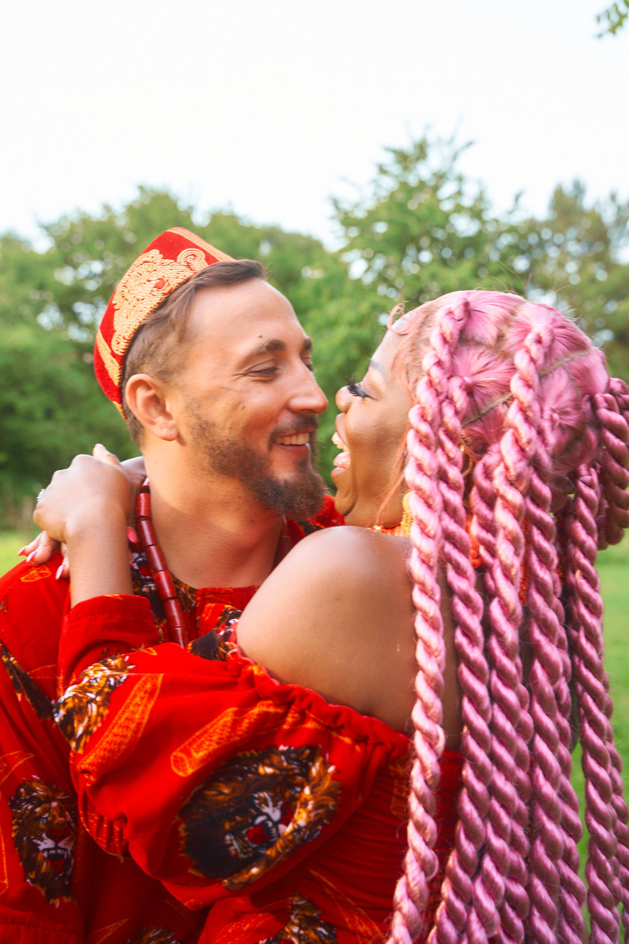 Couple laughing together